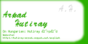 arpad hutiray business card